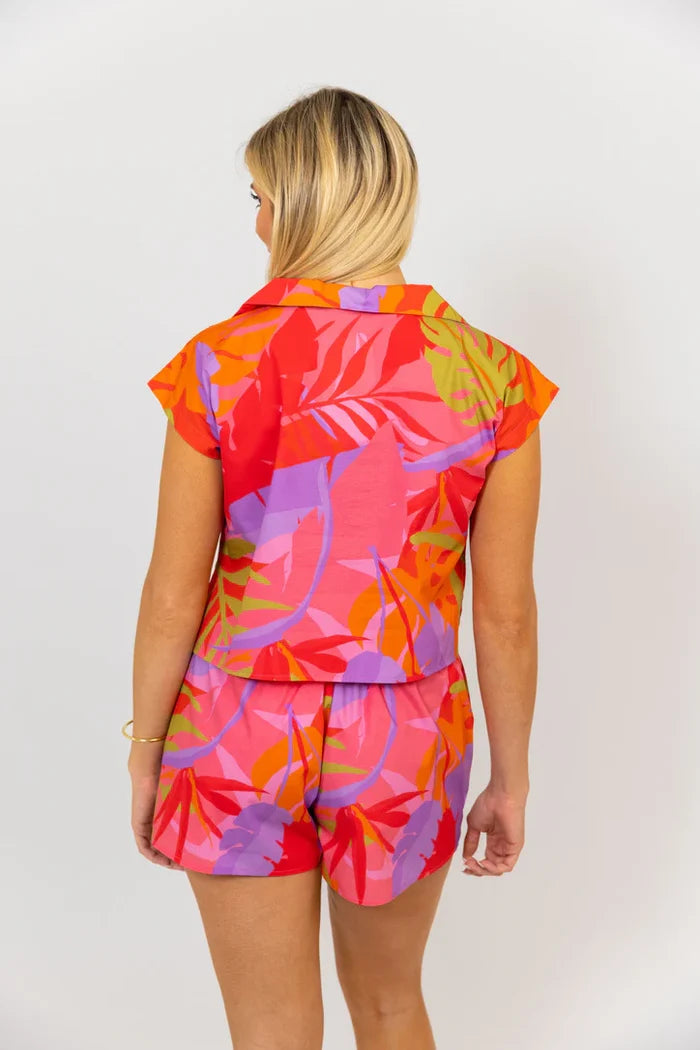 Karlie: Tropical Palm Shorts - B Social Boutique