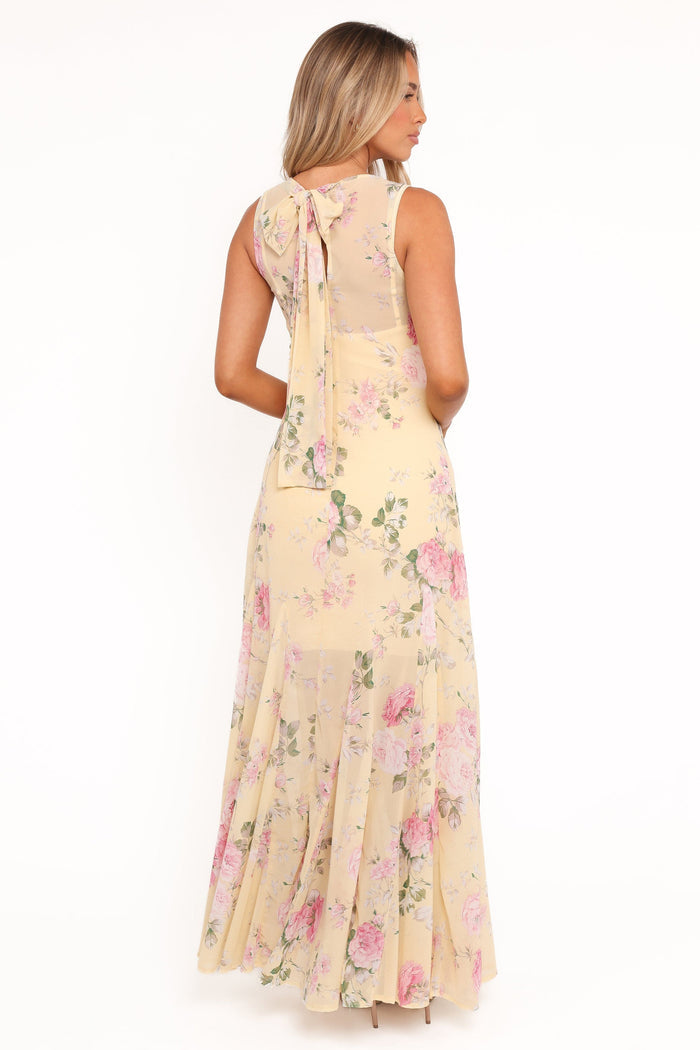 Petal and Pup USA DRESSES Keani Maxi Dress - Yellow Floral