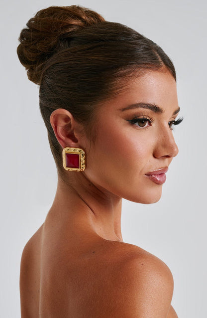 Kennedy Earrings – Red/Gold