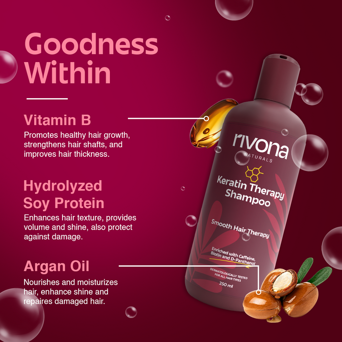 Keratin Shampoo for Damaged hair - Smooth, Silky Hair 250ml