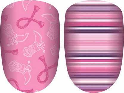 Kickin' Cancer Western Nail Strip