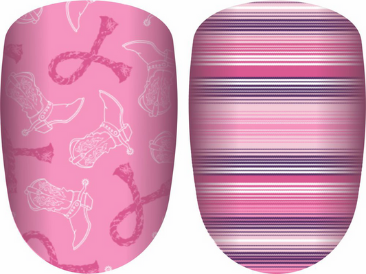 Kickin' Cancer Western Nail Strip