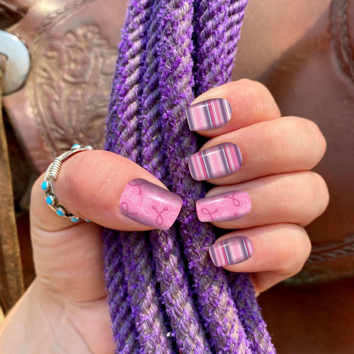 Kickin' Cancer Western Nail Strip