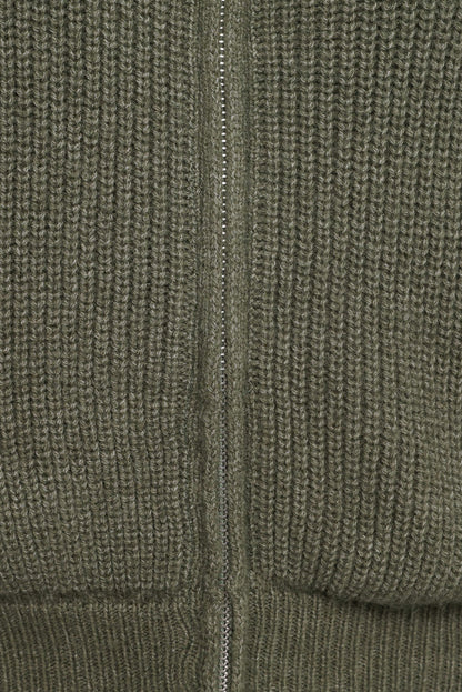 Petal and Pup USA KNITWEAR Kourtney Zip Cardigan - Olive