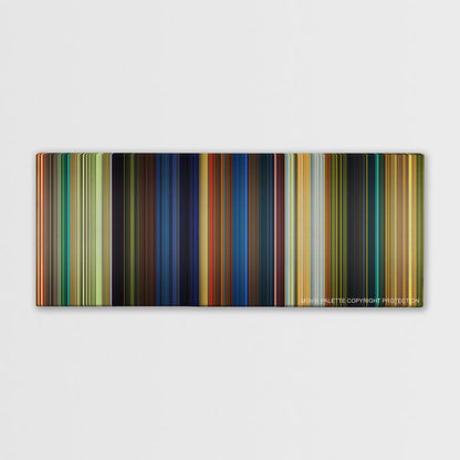 Kung Fu Panda color palette canvas print: thousands of thin vertical stripes of color