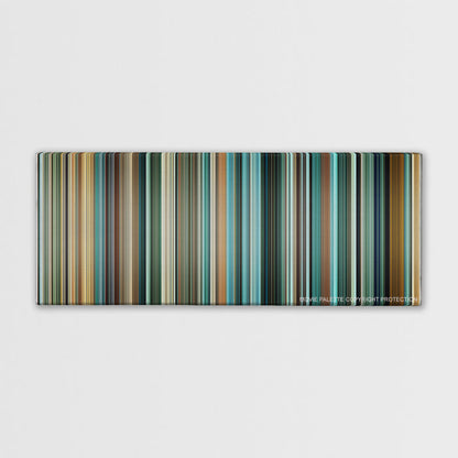 Layer Cake color palette canvas print: thousands of thin vertical stripes of color