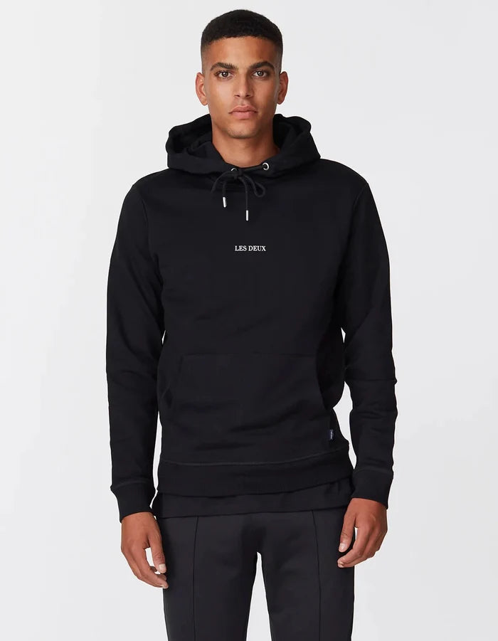 Les Deux - Lens Hoodie - Black / White-Pulls et Sweats-LDM201023