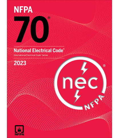 2023 NFPA 70 National Electrical Code book cover in red for Florida Unlimited Electrical Contractor exam preparation