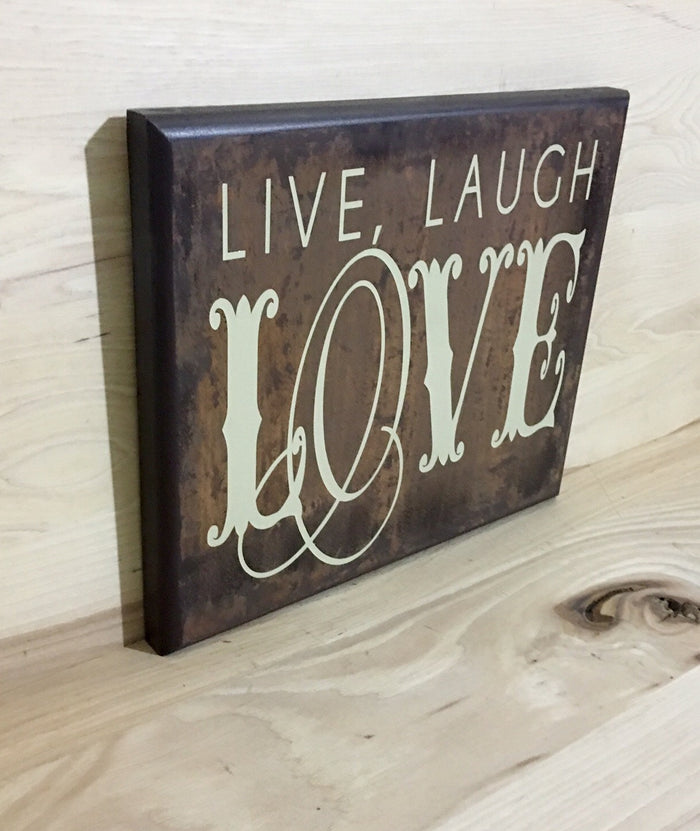 Live laugh love wood sign, new home gift, uplifting sign, home decor wall art