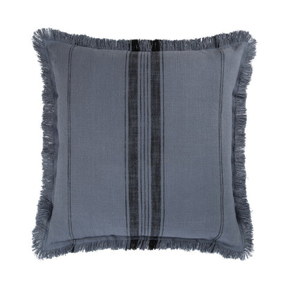 Loft Fringe Stripe Cushion Slate Blue 50x50cm