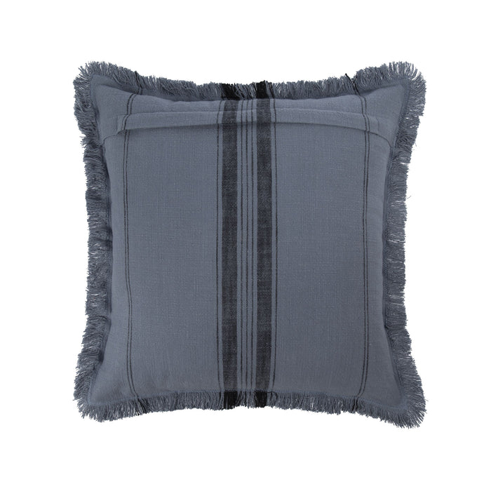 Loft Fringe Stripe Cushion Slate Blue 50x50cm