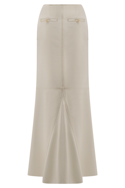 Loretta Denim Maxi Skirt - Ecru