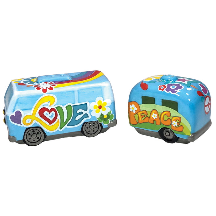 Love Bus and Trailer Salt & Pepper Shakers