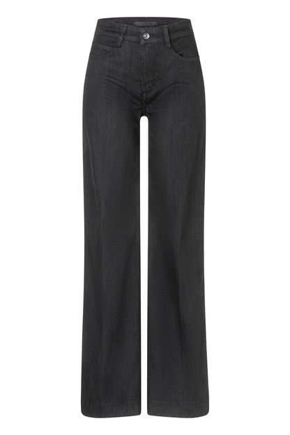 Front view of MAC Jeans 5228-90-0387L D999 Black Wide Authentic Stretch Denim Jeans by Mac Jeans, shop Mac Jeans at Dotique