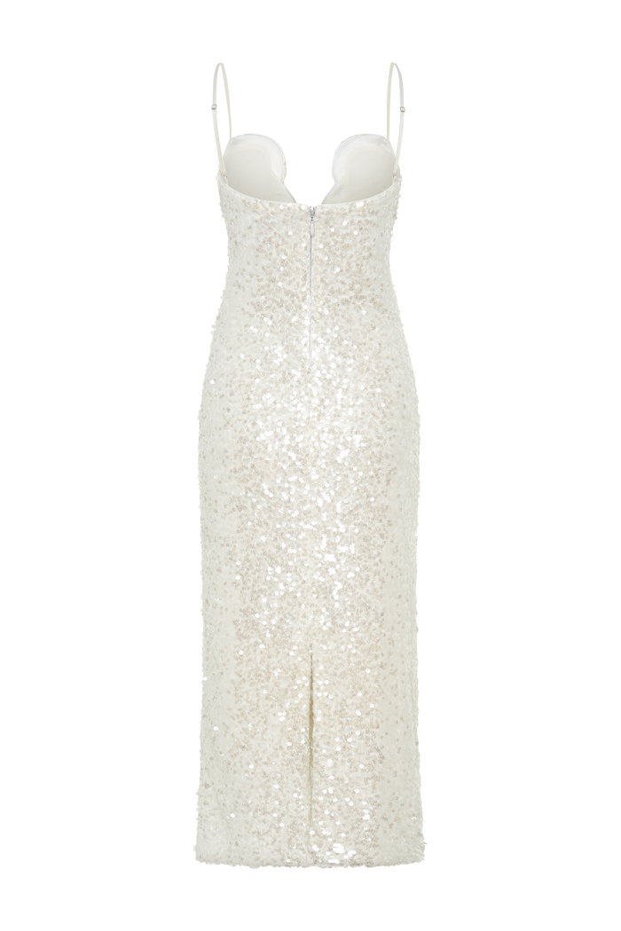 Makari Sequin Maxi Dress - White