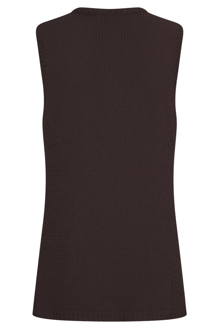 Malani Knit Top With Hardware - Chocolate