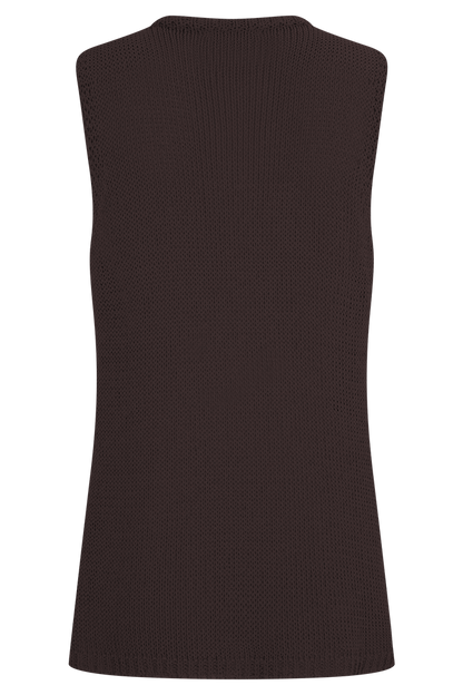 Malani Knit Top With Hardware - Chocolate