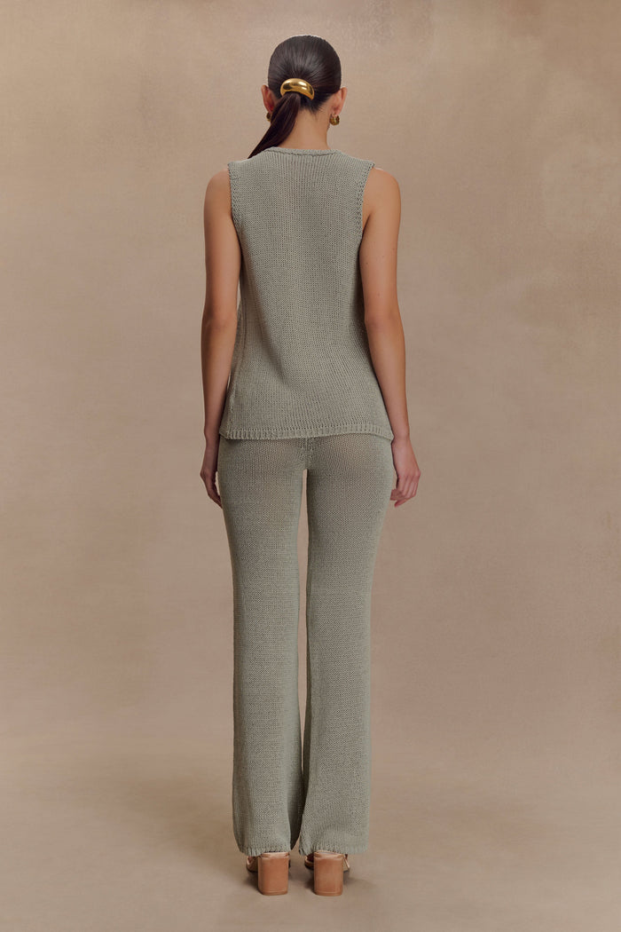 Malani Knit Top With Hardware - Sage