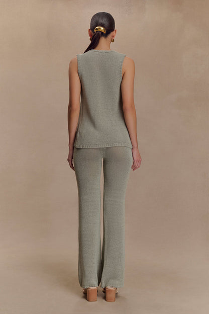 Malani Knit Top With Hardware - Sage
