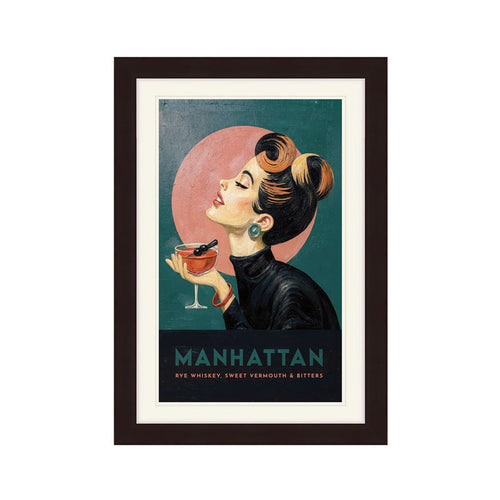 Manhattan Cocktail Framed Print 45x65cm