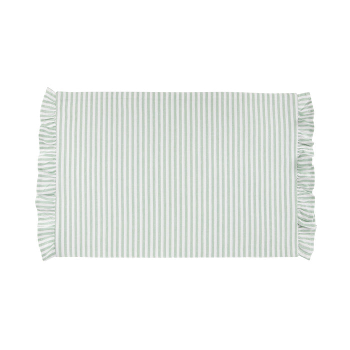 Marais Ruffle Stripe Placemat Pine Green