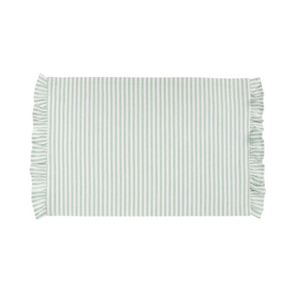 Marais Ruffle Stripe Placemat Pine Green