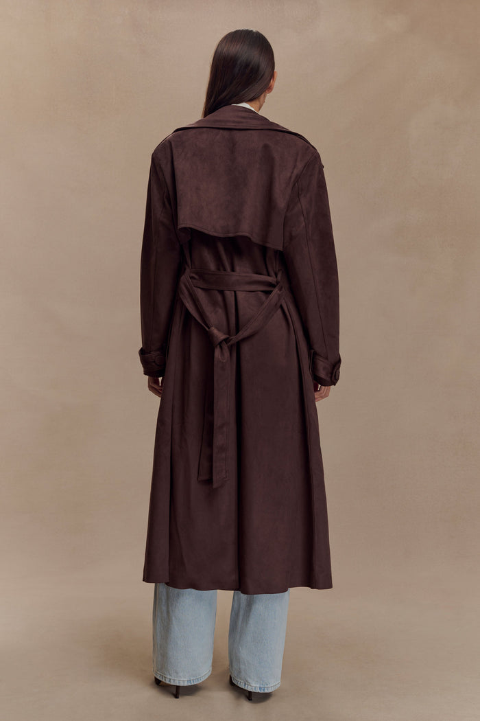 Marc Faux Suede Coat - Cocoa Chocolate