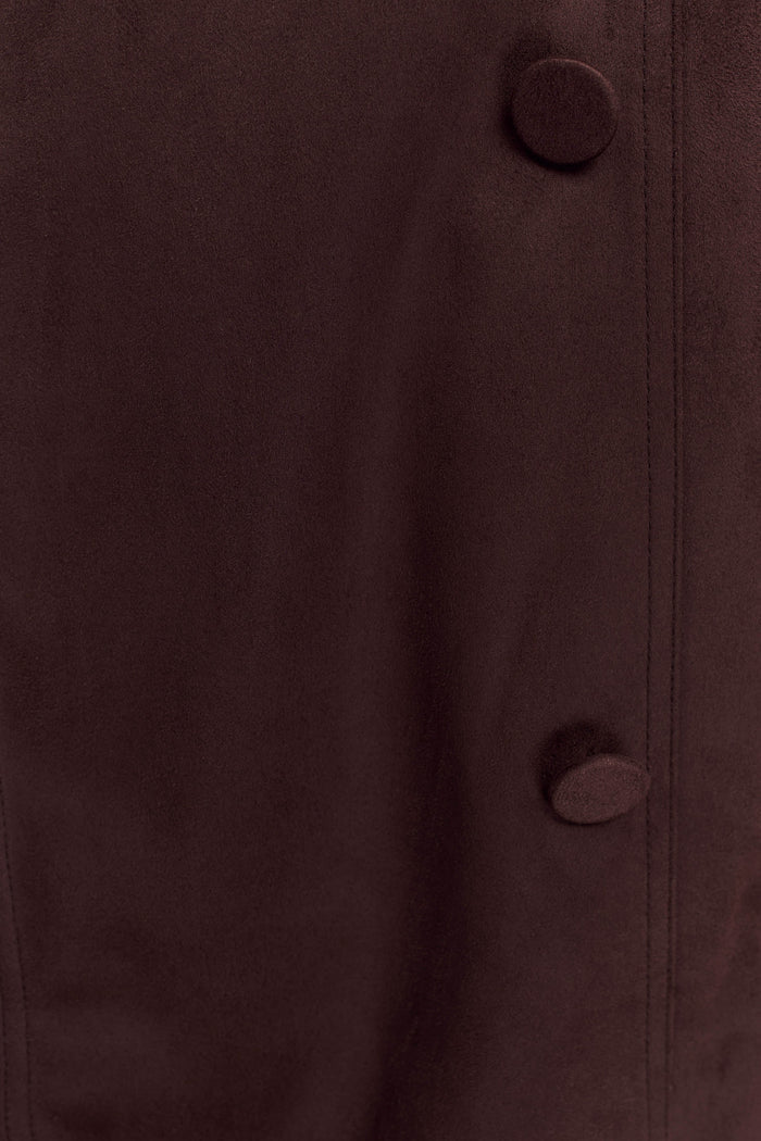 Marc Faux Suede Coat - Cocoa Chocolate
