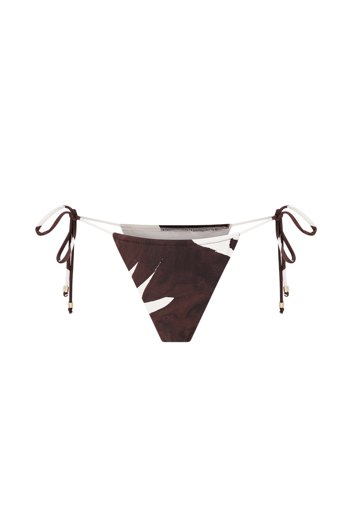 Marquise Bikini Bottom - Chocolate Deco Fleur Print