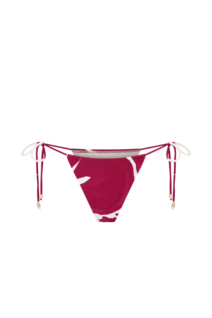 Marquise Bikini Bottom - Dragonfruit Deco Fleur Print