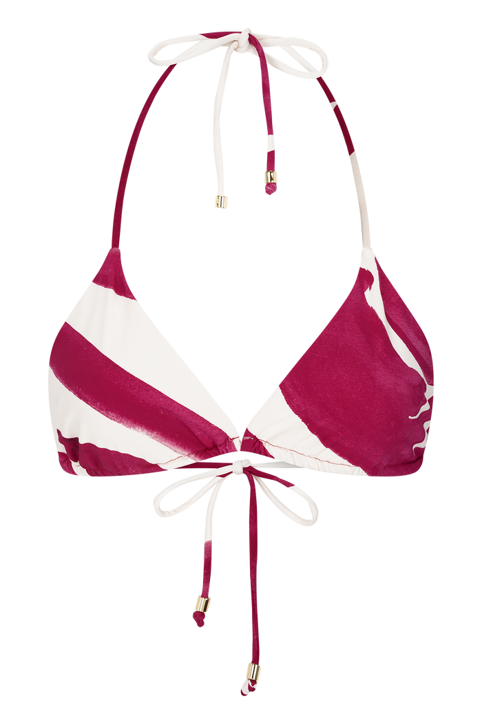 Marquise Bikini Top - Dragonfruit Deco Fleur Print