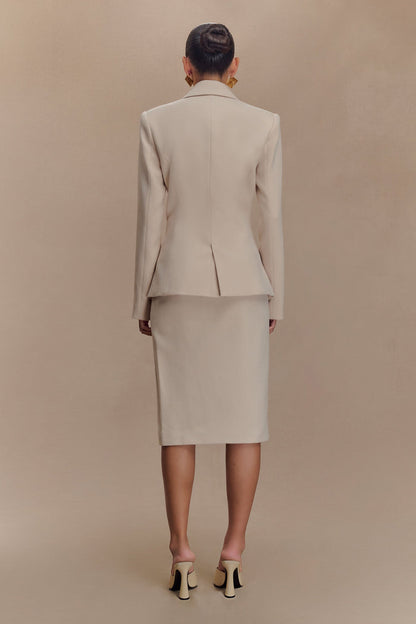 Max Cinched Waist Blazer - Ivory Stone