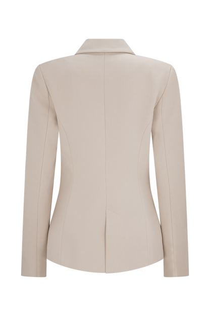 Max Cinched Waist Blazer - Ivory Stone