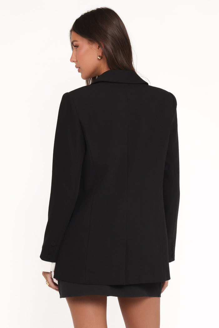 Petal and Pup USA OUTERWEAR Melissa Layered Blazer - Black