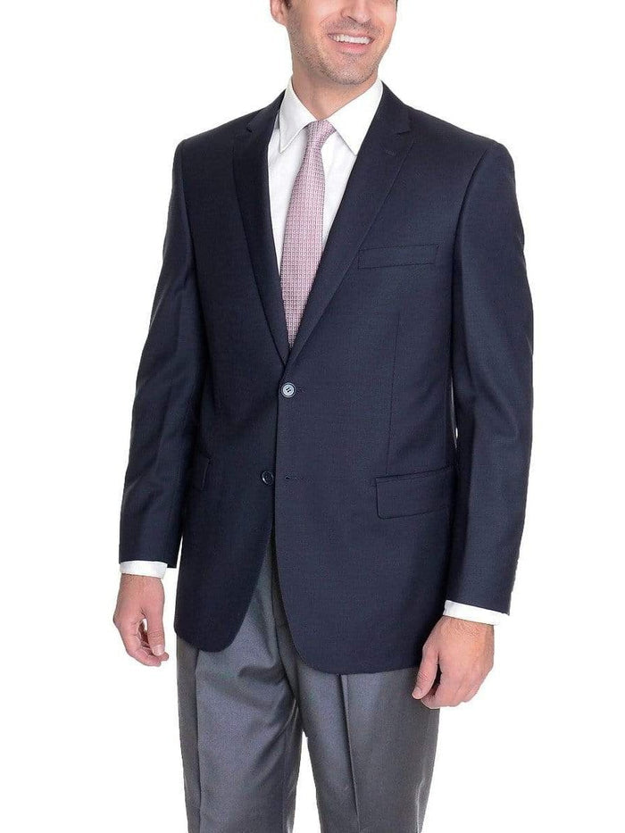 Label M Wrong Mens Bestselling Jackets Mens Classic Fit Solid Navy Blue Two Button Wool Blazer Suit Jacket