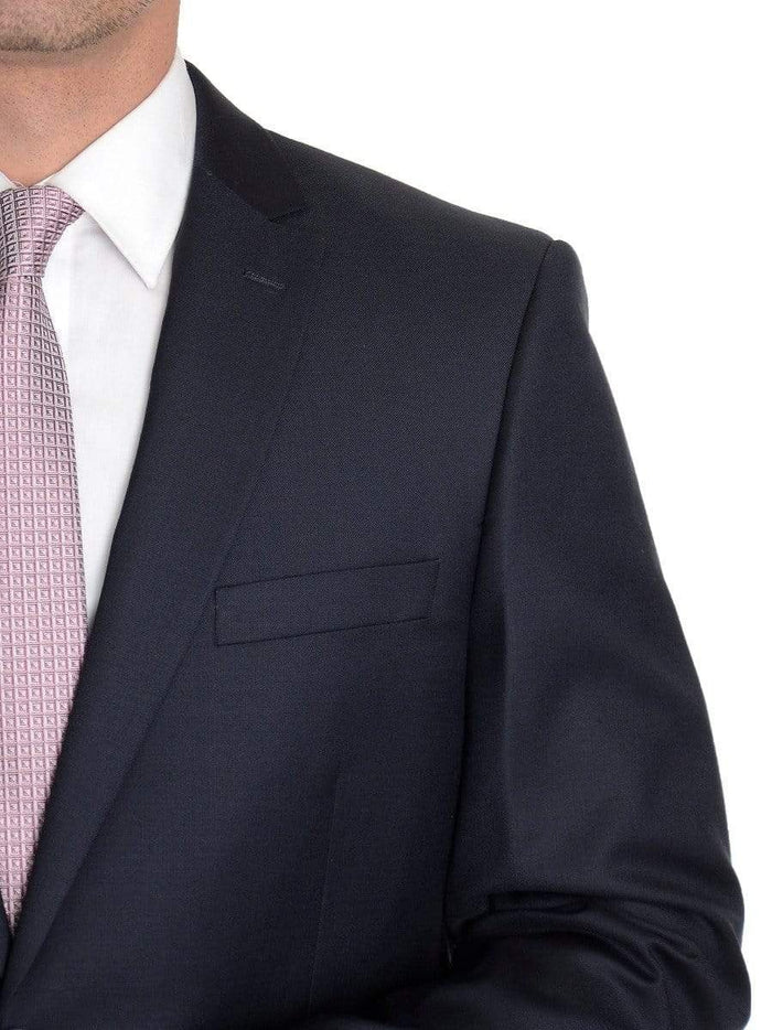 Label M Wrong Mens Bestselling Jackets Mens Classic Fit Solid Navy Blue Two Button Wool Blazer Suit Jacket