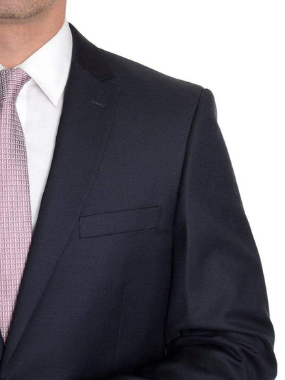 Label M Wrong Mens Bestselling Jackets Mens Classic Fit Solid Navy Blue Two Button Wool Blazer Suit Jacket