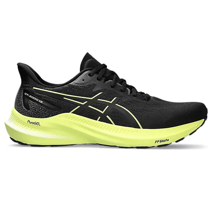 Men's Asics GT-2000 12 Black/Glow Yellow-SOULIER, shoes-33-OFF
