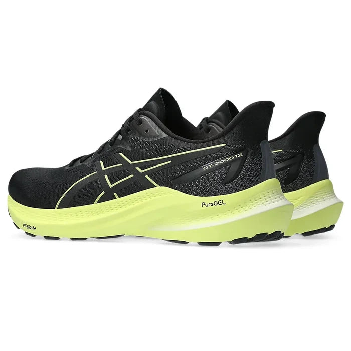 Men's Asics GT-2000 12 Black/Glow Yellow-SOULIER, shoes-33-OFF