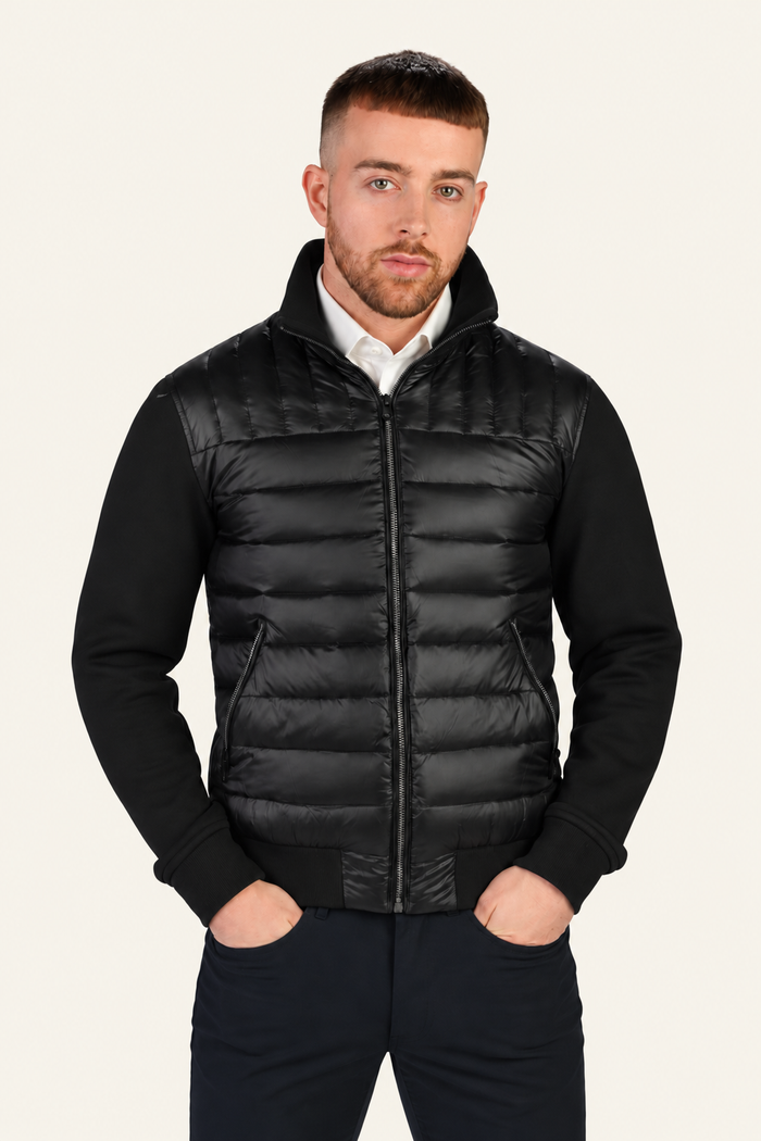 Mens Jackie Light Bomber Puffer Jacket - Black