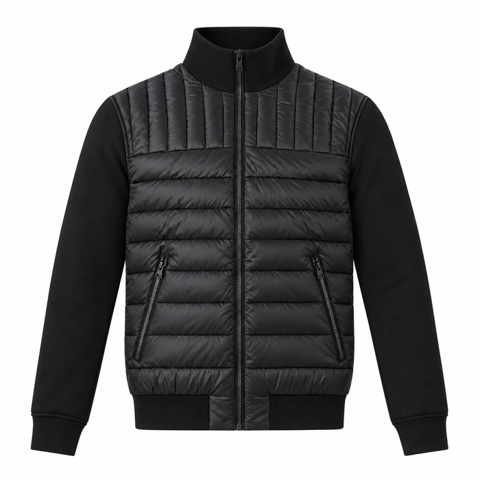 Mens Jackie Light Bomber Puffer Jacket - Black