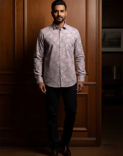 MENS LONG SLEEVE PRINTED SHIRT