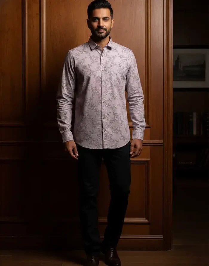 MENS LONG SLEEVE PRINTED SHIRT