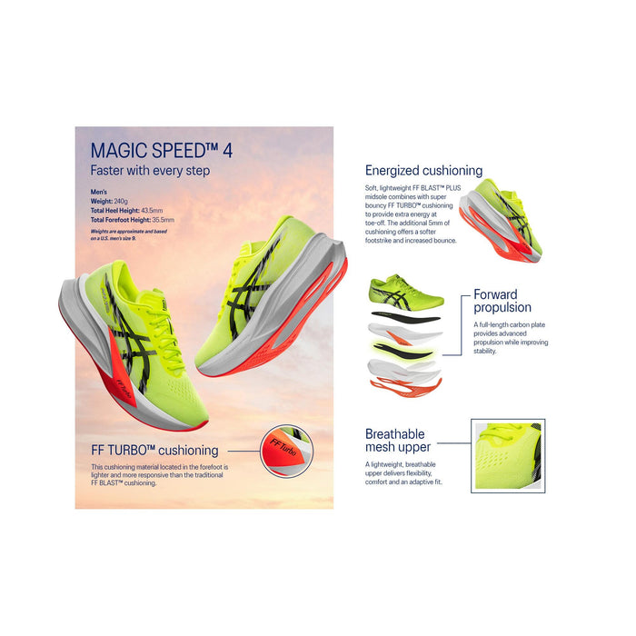 Men's Asics Magic Speed 4 Flash Red/White-SOULIER, shoes-33-OFF