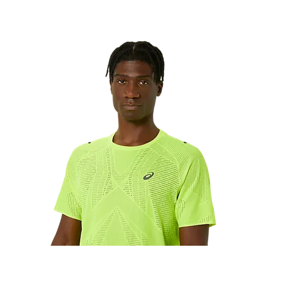Men's Asics Metarun SS Top Safety Yellow-Apparel-33-OFF