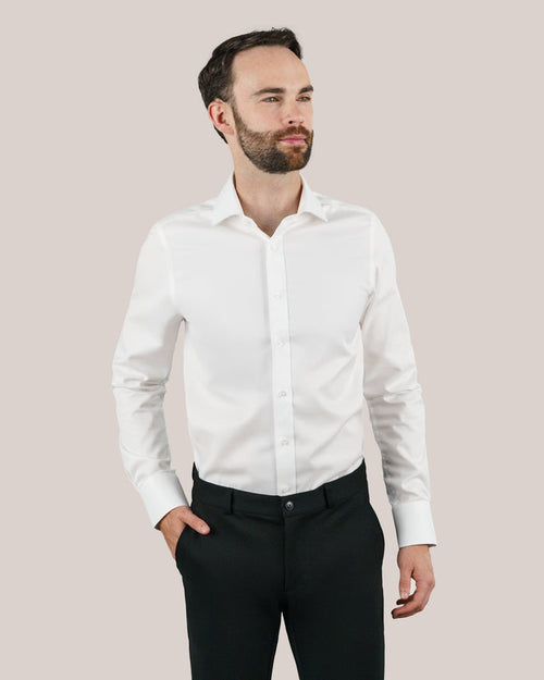 Men's Purple Label White Twill Non-Iron French Cuff Shirt