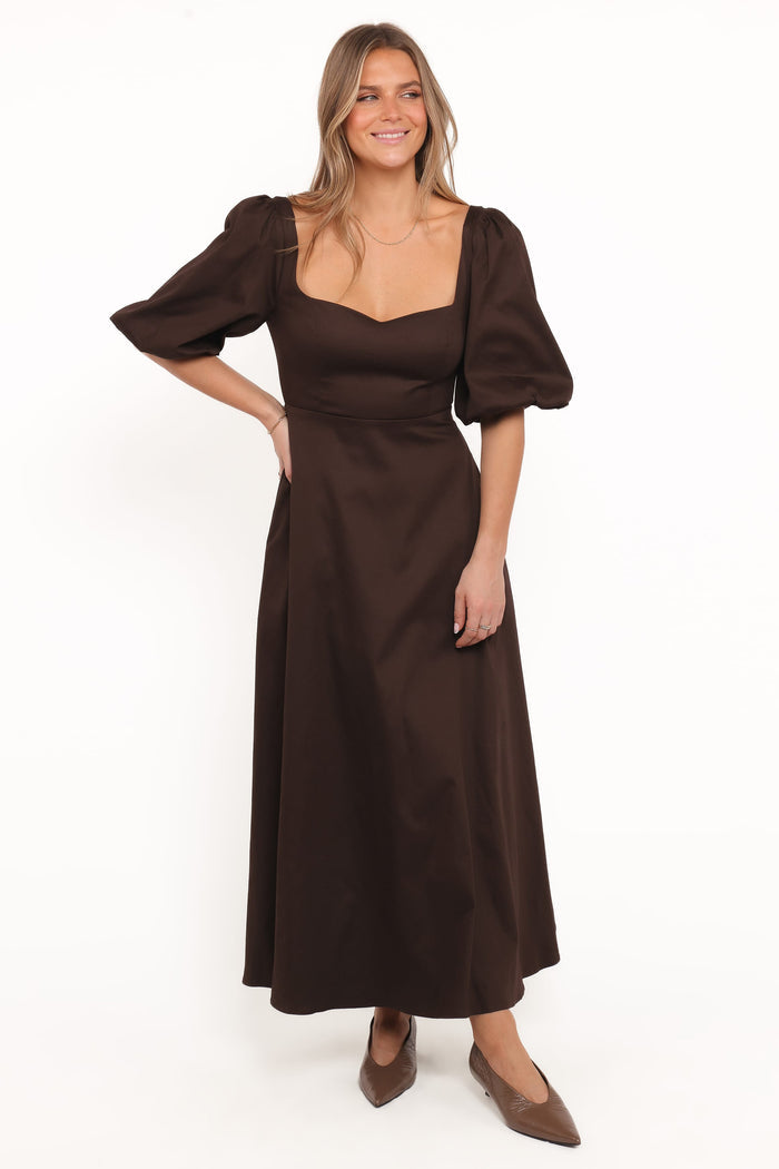 Petal and Pup USA DRESSES Merlena Maxi Dress - Chocolate