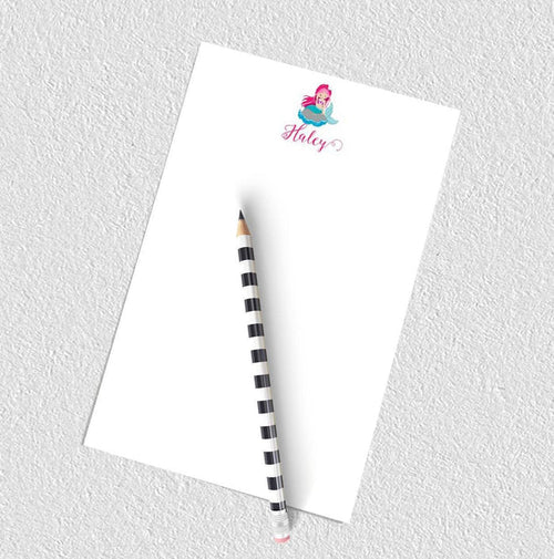 Personalized mermain notepad for girls.