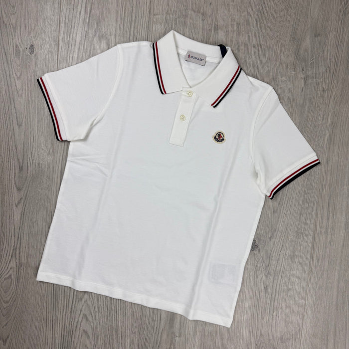 Moncler Junior Trim Polo Shirt - White