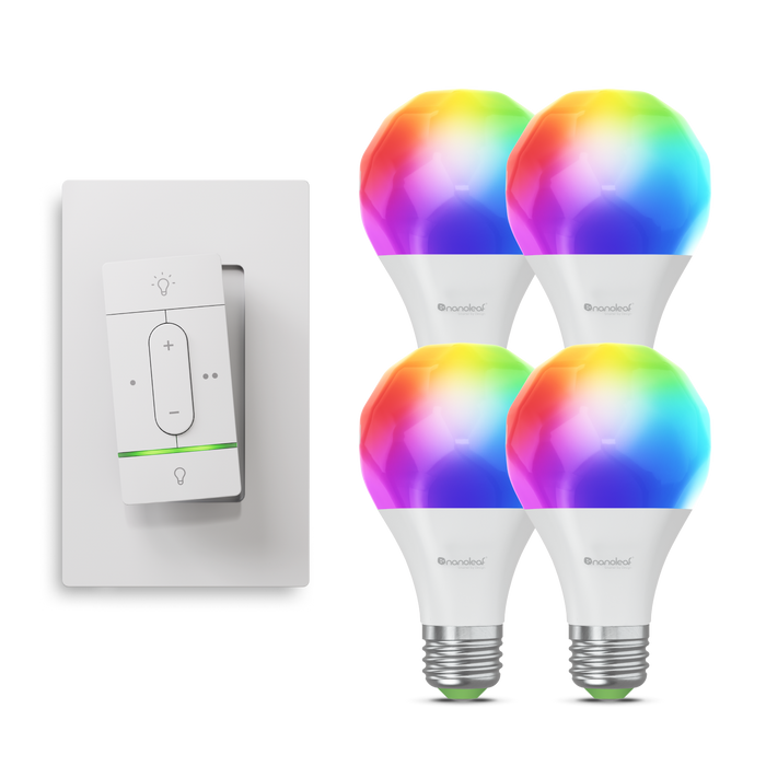 Nanoleaf Sense+ Wireless Switch with A19 Bulbs (4pk) Bundle